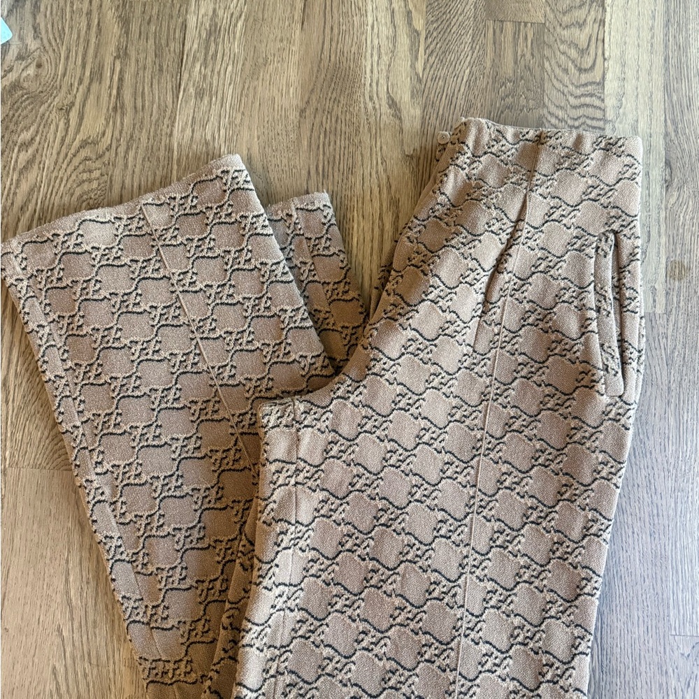 Fendi Tan Textured Trousers